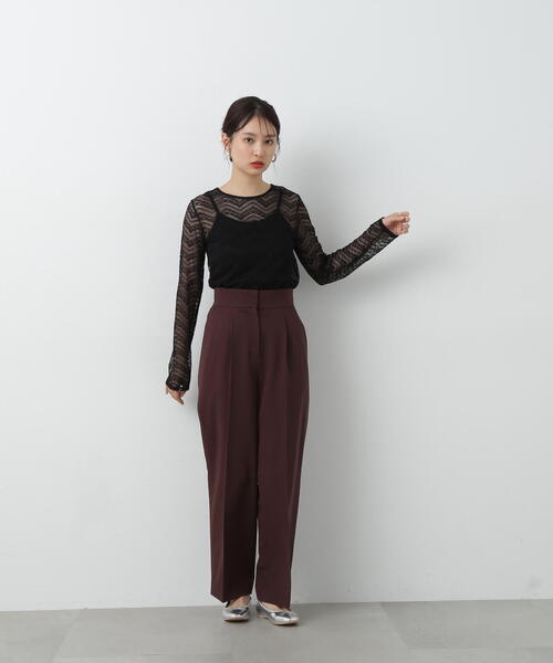 N.（N. Natural Beauty Basic）（エヌエヌナチュラルビューティーベーシック）の「◆シアーレースカットソー（Tシャツ/カットソー・レディース・ブラック/オフホワイト/グレー・MEDIUM）」の17枚目の写真