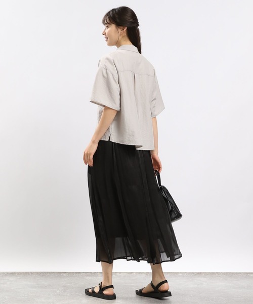 GLOBAL WORK Smile Seed Store（グローバルワーク スマイルシードストア）の「シャイニーフレアスカート/116018（スカート・レディース・ブラック/ブルー/グレイッシュベージュ・SMALL/MEDIUM/LARGE/X-LARGE）」の15枚目の写真