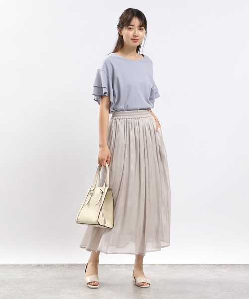 GLOBAL WORK Smile Seed Store（グローバルワーク スマイルシードストア）の「シャイニーフレアスカート/116018（スカート・レディース・ブラック/ブルー/グレイッシュベージュ・SMALL/MEDIUM/LARGE/X-LARGE）」の19枚目の写真