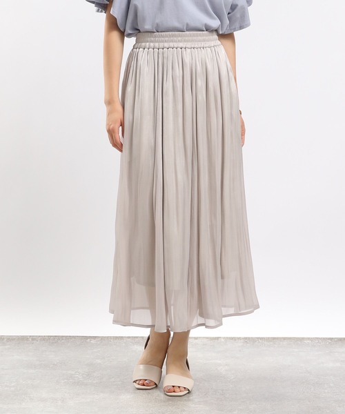 GLOBAL WORK Smile Seed Store（グローバルワーク スマイルシードストア）の「シャイニーフレアスカート/116018（スカート・レディース・ブラック/ブルー/グレイッシュベージュ・SMALL/MEDIUM/LARGE/X-LARGE）」の22枚目の写真