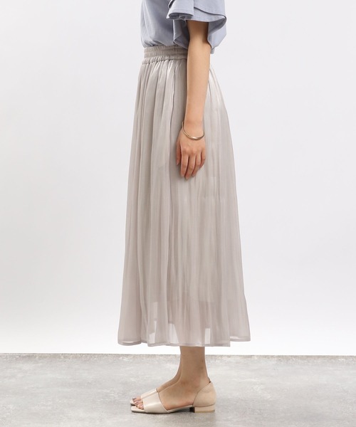 GLOBAL WORK Smile Seed Store（グローバルワーク スマイルシードストア）の「シャイニーフレアスカート/116018（スカート・レディース・ブラック/ブルー/グレイッシュベージュ・SMALL/MEDIUM/LARGE/X-LARGE）」の8枚目の写真