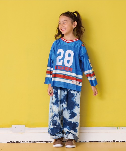 BIG FIELD（ビッグフィールド）の「L/Sフットボールゲームシャツ（Tシャツ/カットソー・キッズ・ブルー/チャコール/レッド/ブラウン・S/M/L/XL）」の14枚目の写真