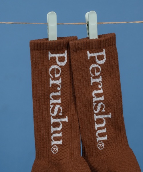 Perushu（ペルーシュ）の「Perushuロゴカラーソックス（ソックス/靴下・メンズ・ライトブルー/ブラック/ライム/ブラウン/ホワイト/ブルー・FREE）」の15枚目の写真