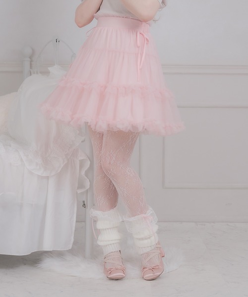 favclo.(ファブクロ)の「tulle ribbon mini skirt / チュールリボンミニスカート(スカート・レディース・ピンク/ブラック/ホワイト・FREE)」の14枚目の写真