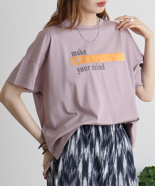 BRODIAEA(ブローディア)の「BRODIAEA ロゴ×箔プリント極サラTシャツ(Tシャツ/カットソー・レディース・ライム/サーモンピンク/ブラック/シルバーグレー/マスタード・40)」の5枚目の写真