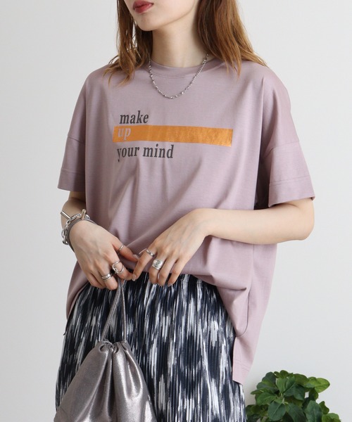 tシャツ BRODIAEA ロゴ×箔プリント極サラTシャツ レディース tシャツ BRODIAEA ロゴ×箔プリント極サラTシャツ レディース