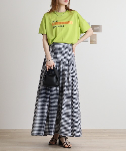 BRODIAEA(ブローディア)の「BRODIAEA ロゴ×箔プリント極サラTシャツ(Tシャツ/カットソー・レディース・ライム/サーモンピンク/ブラック/シルバーグレー/マスタード・40)」の19枚目の写真