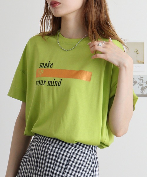 BRODIAEA(ブローディア)の「BRODIAEA ロゴ×箔プリント極サラTシャツ(Tシャツ/カットソー・レディース・ライム/サーモンピンク/ブラック/シルバーグレー/マスタード・40)」の18枚目の写真