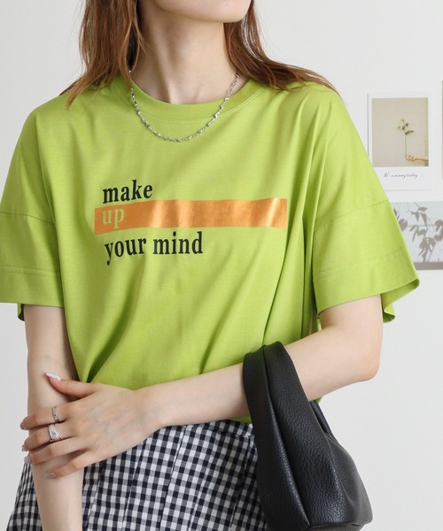 BRODIAEA(ブローディア)の「BRODIAEA ロゴ×箔プリント極サラTシャツ(Tシャツ/カットソー・レディース・ライム/サーモンピンク/ブラック/シルバーグレー/マスタード・40)」の17枚目の写真