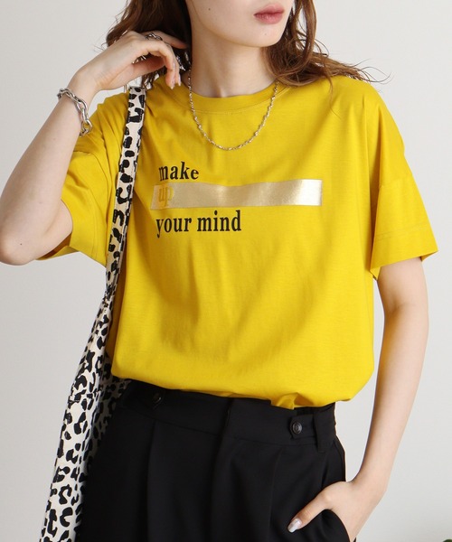 BRODIAEA(ブローディア)の「BRODIAEA ロゴ×箔プリント極サラTシャツ(Tシャツ/カットソー・レディース・ライム/サーモンピンク/ブラック/シルバーグレー/マスタード・40)」の22枚目の写真