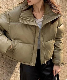 c.u.l | ボリューム エコレザーテイスト エコダウンジャケット culw740(ダウンジャケット/コート)