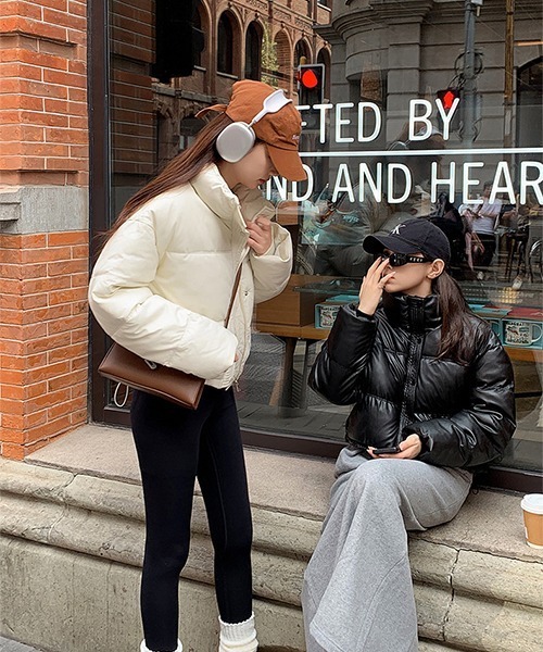 ボリューム エコレザーテイスト エコダウンジャケット culw740（ダウン