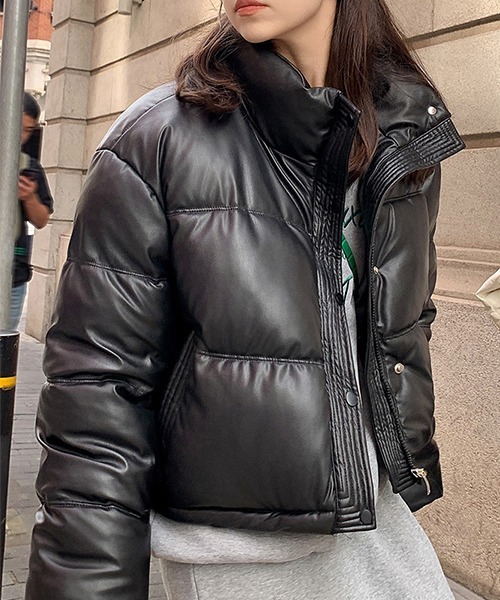 c.u.l(シーユーエル)の「ボリューム エコレザーテイスト エコダウンジャケット culw740(ダウンジャケット/コート・レディース・ホワイト/カーキ/ブラック・M/L)」の18枚目の写真