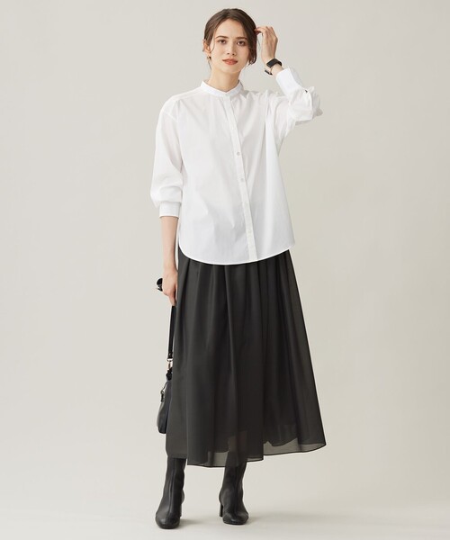 自由区(ジユウク)の「SOMELOSバンドカラー シャツ(シャツ/ブラウス・レディース・スカイブルー系1/ホワイト系/ブラウン系/パイングリーン系1・44/46)」の6枚目の写真