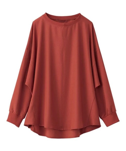 BELLUNA PLUS（ベルーナ）の「きれい見えドルマンプルオーバー（Tシャツ/カットソー・レディース・チャコール/オレンジ/ライム/ターコイズブルー/グレー/ブルー/アイボリー/ワイン/イエロー/セージグリーン・MEDIUM/LARGE/X-LARGE）」の10枚目の写真