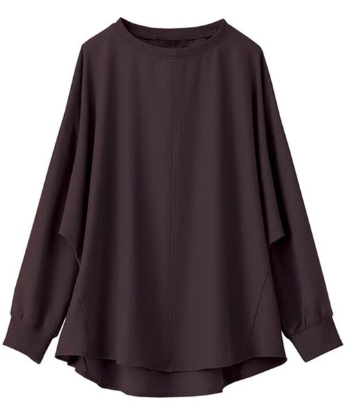 BELLUNA PLUS（ベルーナ）の「きれい見えドルマンプルオーバー（Tシャツ/カットソー・レディース・チャコール/オレンジ/ライム/ターコイズブルー/グレー/ブルー/アイボリー/ワイン/イエロー/セージグリーン・MEDIUM/LARGE/X-LARGE）」の4枚目の写真