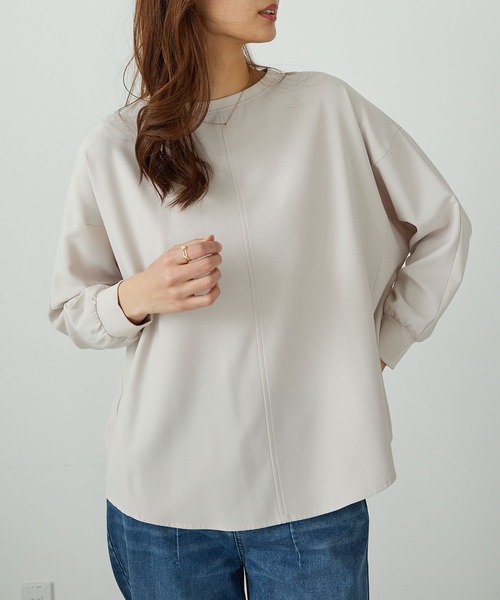 BELLUNA PLUS（ベルーナ）の「きれい見えドルマンプルオーバー（Tシャツ/カットソー・レディース・チャコール/オレンジ/ライム/ターコイズブルー/グレー/ブルー/アイボリー/ワイン/イエロー/セージグリーン・MEDIUM/LARGE/X-LARGE）」の13枚目の写真