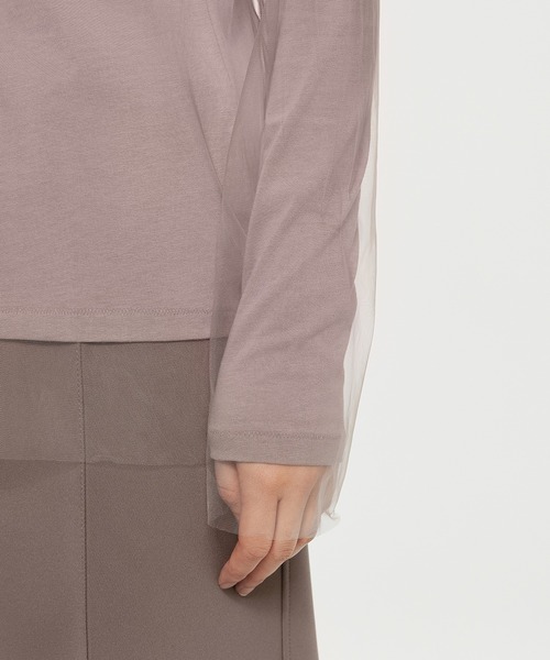 JNBY（ジェーエヌビーワイ）の「Light & Sheer Tulle Top（Tシャツ/カットソー・レディース・ベージュ/ブラック・40/38/36）」の15枚目の写真