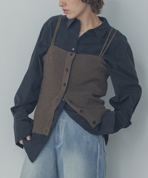 hunch（ハンチ）の「リブニットビスチェ（ベスト・レディース・ベージュ系その他/テラコッタ/アッシュブラウン・FREE）」の2枚目の写真