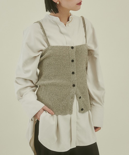hunch（ハンチ）の「リブニットビスチェ（ベスト・レディース・ベージュ系その他/テラコッタ/アッシュブラウン・FREE）」の3枚目の写真