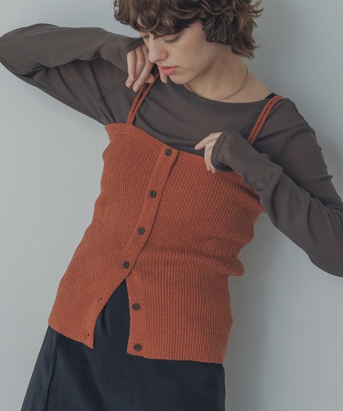 hunch（ハンチ）の「リブニットビスチェ（ベスト・レディース・ベージュ系その他/テラコッタ/アッシュブラウン・FREE）」の14枚目の写真