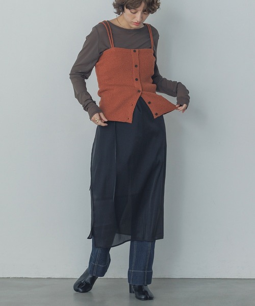 hunch（ハンチ）の「リブニットビスチェ（ベスト・レディース・ベージュ系その他/テラコッタ/アッシュブラウン・FREE）」の17枚目の写真