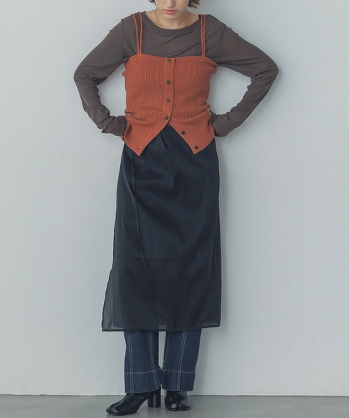 hunch（ハンチ）の「リブニットビスチェ（ベスト・レディース・ベージュ系その他/テラコッタ/アッシュブラウン・FREE）」の19枚目の写真