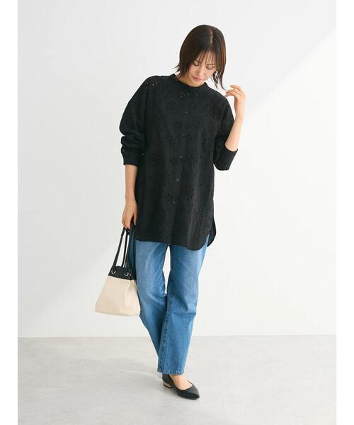 Sugar spoon（シュガースプーン）の「・SUGAR　SPOON　刺繍レースシャツチュニック（チュニック・レディース・ブラック/オフホワイト・FREE）」の12枚目の写真