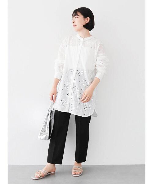 Sugar spoon（シュガースプーン）の「・SUGAR　SPOON　刺繍レースシャツチュニック（チュニック・レディース・ブラック/オフホワイト・FREE）」の3枚目の写真