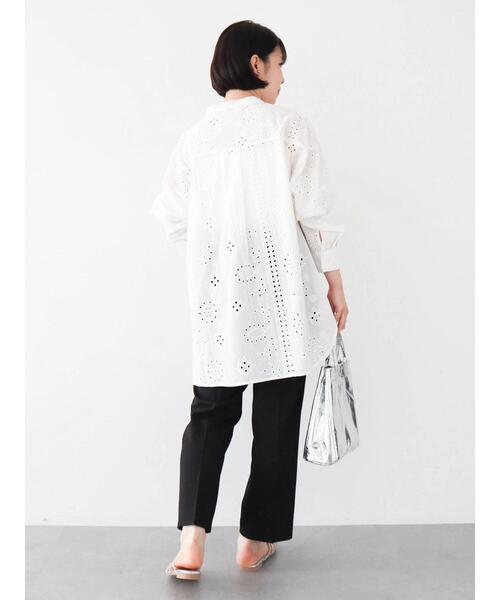 Sugar spoon（シュガースプーン）の「・SUGAR　SPOON　刺繍レースシャツチュニック（チュニック・レディース・ブラック/オフホワイト・FREE）」の4枚目の写真