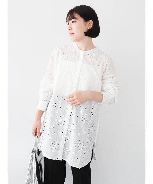 Sugar spoon（シュガースプーン）の「・SUGAR　SPOON　刺繍レースシャツチュニック（チュニック・レディース・ブラック/オフホワイト・FREE）」の5枚目の写真