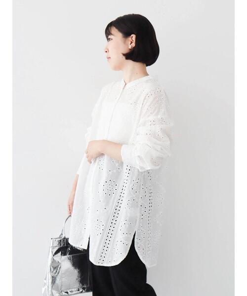 Sugar spoon（シュガースプーン）の「・SUGAR　SPOON　刺繍レースシャツチュニック（チュニック・レディース・ブラック/オフホワイト・FREE）」の6枚目の写真