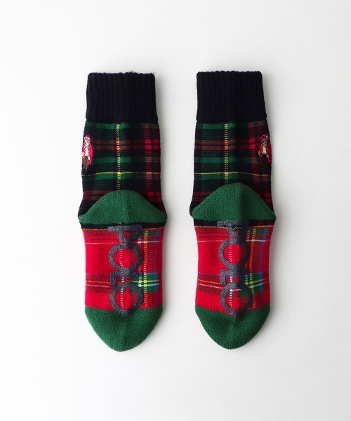 正規品♡クリスマスベア♡ソックス＆ウエストウォーマー POLO RALPH LAUREN レディース ウール混 足底滑り止め付き