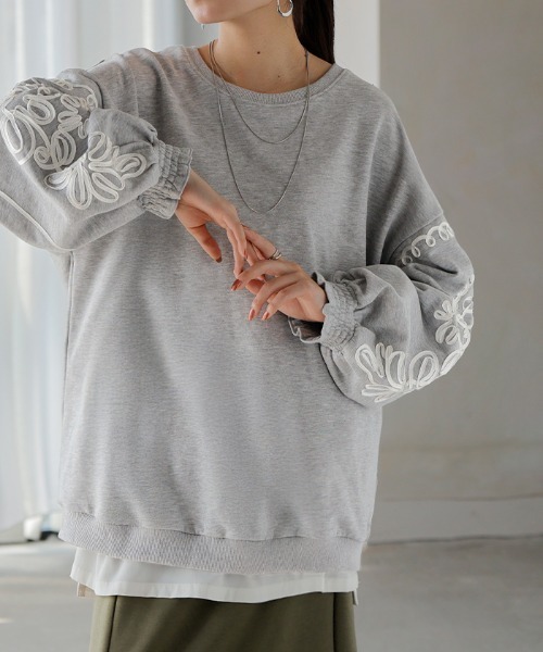 HUG.U(ハグユー)の「コード刺繍スウェット(スウェット・レディース・ロイヤルブルー/レッド/ブラック/オリーブ/グレー/ブルー系その他/ライトグレー/ブラック系その他・FREE)」の20枚目の写真