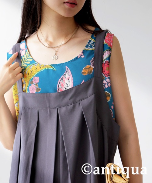 antiqua(アンティカ)の「ボタニカル柄タンクトップ(タンクトップ・レディース・ブルー/ブラック・ONESIZE)」の12枚目の写真