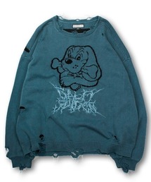 GALFY（ガルフィー）スパイダー染め染めニット/ピグメント加工ダメージニット GALFY（ガルフィー）の「GALFY（ガルフィー）スパイダー染め染め