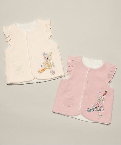 sense of wonder（センスオブワンダー）の「リバティうさくまベスト（ベスト・キッズ・キナリ/ピンク・70-90cm）」の12枚目の写真