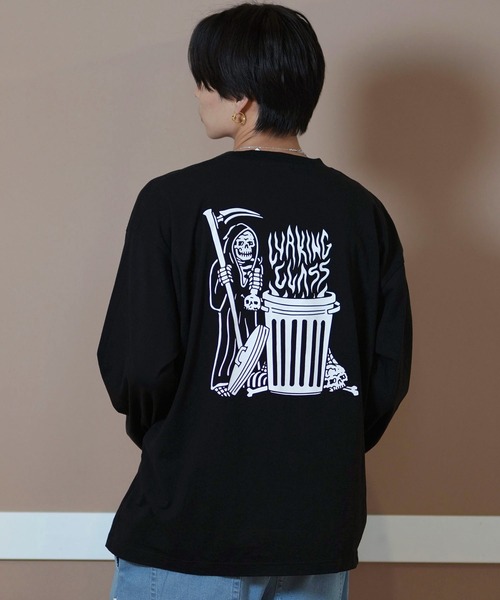 LURKING CLASS(ラーキングクラス)の「【ムラサキスポーツ限定】LURKING CLASS/ラーキングクラス ロンT/長袖Tシャツ バックプリント TRASH FIRE L/S TEE ST24HTM02(Tシャツ/カットソー・メンズ・ブラック/ホワイト・L/M/XL)」の12枚目の写真