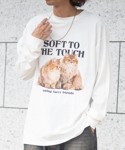 JOHN'S CLOSET（ジョンズクローゼット）の「【13】アニマルプリント ロングスリーブTシャツ 犬/猫（Tシャツ/カットソー・レディース・ブラック/ホワイト/ホワイト系その他・MEDIUM/LARGE）」の12枚目の写真