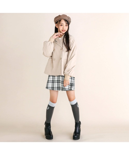 ZIDDY（ジディ）の「【 ニコ☆プチ 掲載 】トレンチコート風ブルゾン(130~160cm)（ブルゾン・キッズ・ブラック/ベージュ・130cm/140cm/150cm/160cm）」の3枚目の写真