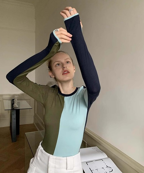 【25SS】カラーブロック カットソー LON24a029(その他トップス)|LONSLAN(ロンスラン)