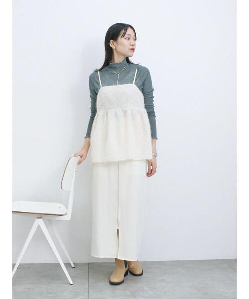 Samansa Mos2 blue（サマンサモスモスブルー）の「◎フロントジップスカート（スカート・レディース・キナリ/グレー/ブラック・F）」の16枚目の写真