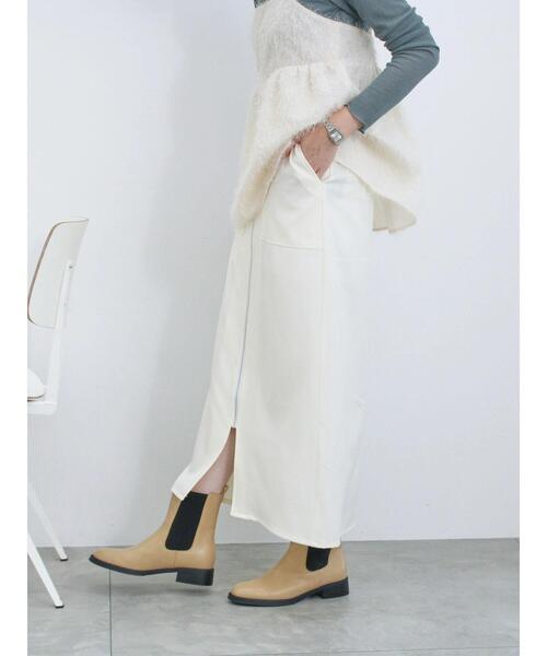 Samansa Mos2 blue（サマンサモスモスブルー）の「◎フロントジップスカート（スカート・レディース・キナリ/グレー/ブラック・F）」の20枚目の写真