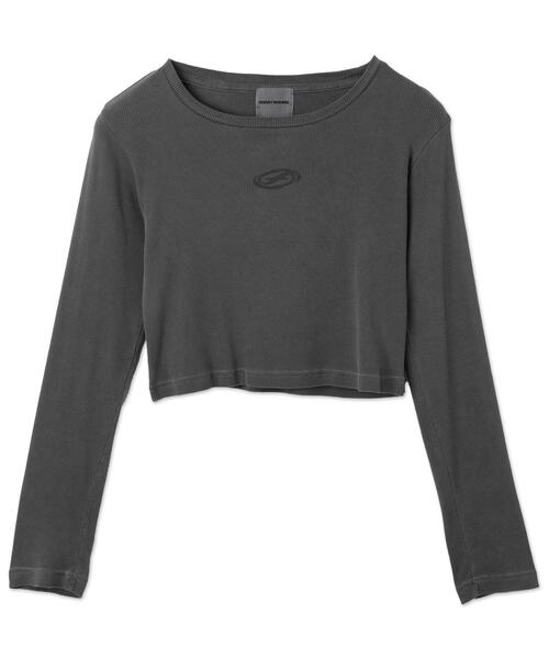 SHORT ROUND（ショートラウンド）の「SHORT ROUND/ショートロゴリブロンT（Tシャツ/カットソー・レディース・グレー/スミクロ・FREE）」の13枚目の写真