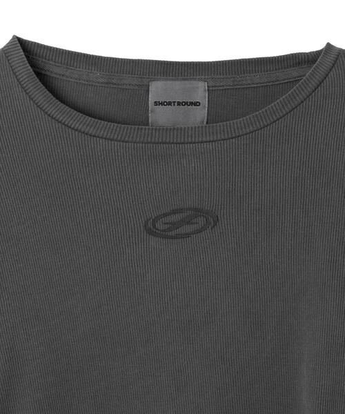 SHORT ROUND（ショートラウンド）の「SHORT ROUND/ショートロゴリブロンT（Tシャツ/カットソー・レディース・グレー/スミクロ・FREE）」の15枚目の写真