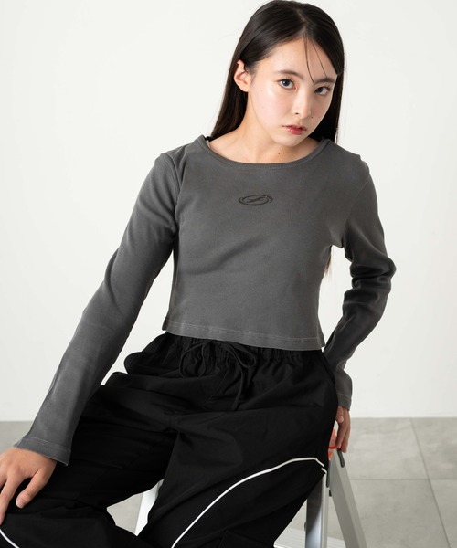 SHORT ROUND（ショートラウンド）の「SHORT ROUND/ショートロゴリブロンT（Tシャツ/カットソー・レディース・グレー/スミクロ・FREE）」の20枚目の写真