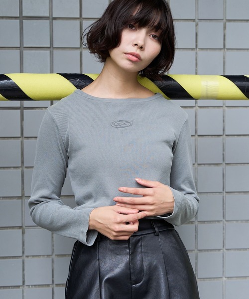 SHORT ROUND（ショートラウンド）の「SHORT ROUND/ショートロゴリブロンT（Tシャツ/カットソー・レディース・グレー/スミクロ・FREE）」の9枚目の写真