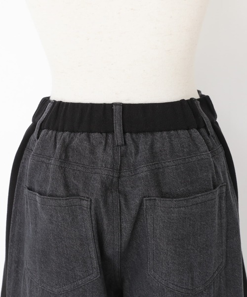 n'OrLABEL(ノアールレーベル)の「スウェット×デニムワイドパンツ(デニムパンツ・レディース・ブラック/インディゴブルー・1/2)」の21枚目の写真