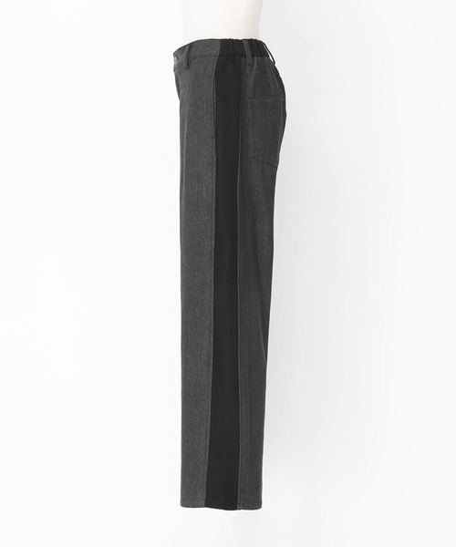 n'OrLABEL(ノアールレーベル)の「スウェット×デニムワイドパンツ(デニムパンツ・レディース・ブラック/インディゴブルー・1/2)」の16枚目の写真