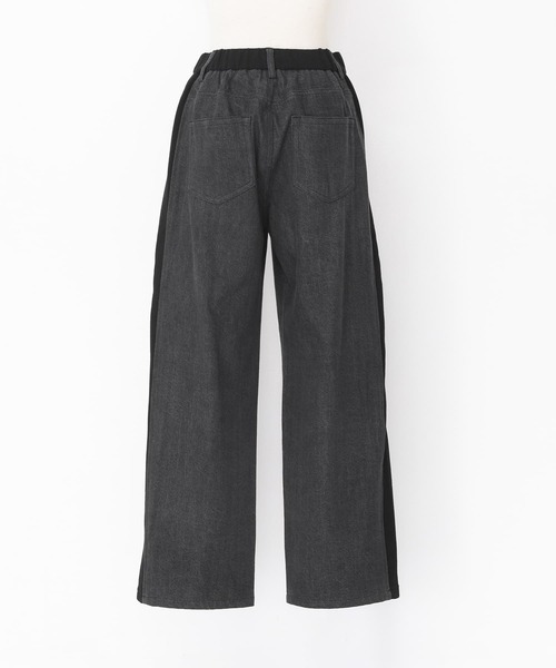 n'OrLABEL(ノアールレーベル)の「スウェット×デニムワイドパンツ(デニムパンツ・レディース・ブラック/インディゴブルー・1/2)」の17枚目の写真